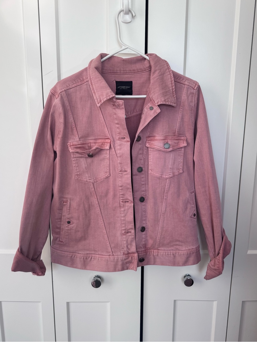 Liverpool Rose Pink Denim Jacket - Women's Jean Trucker